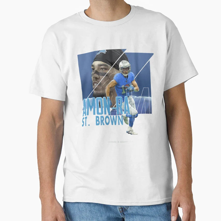 Detroit Football Amon Ra St Brown T-Shirt - Streetwear Style Men Women