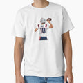 Drake Maye 10 Throwing Back T-Shirt - Aesthetic Graphic Unisex