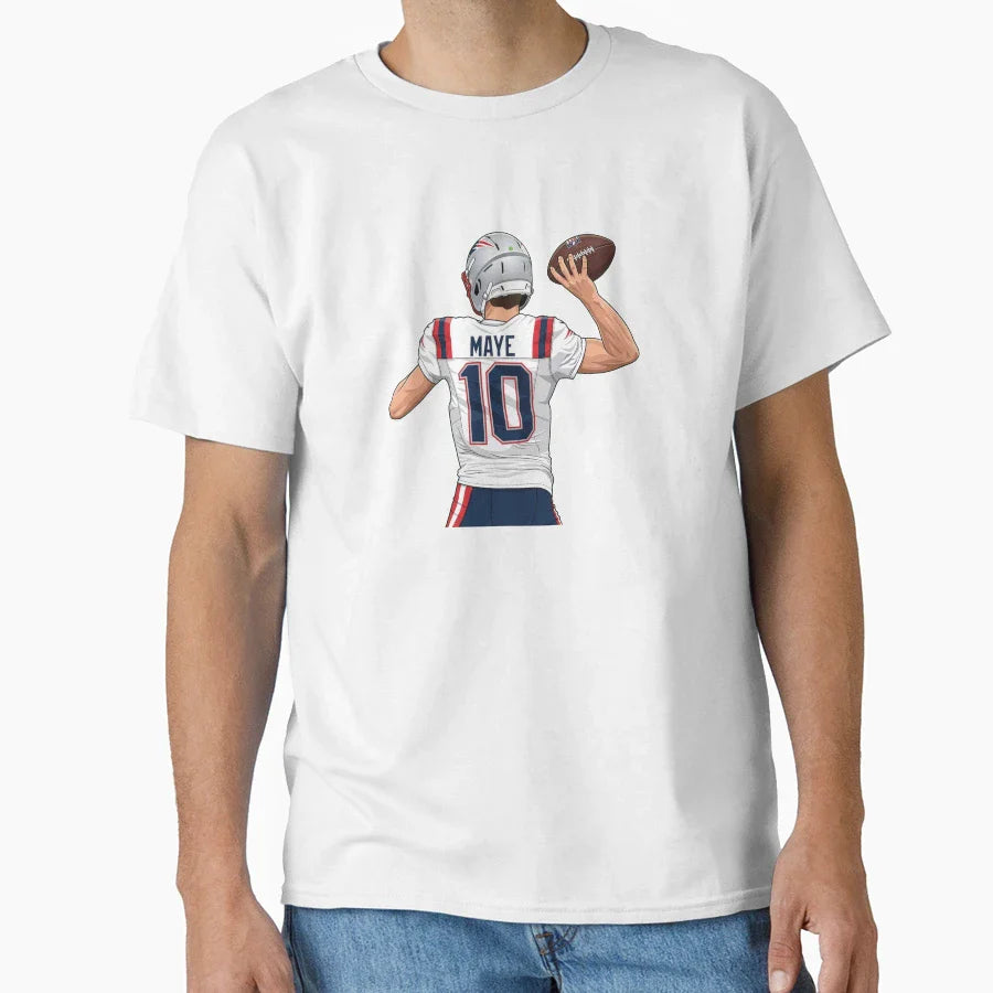 Drake Maye 10 Throw Pass T-Shirt - Aesthetic Graphic for Adults