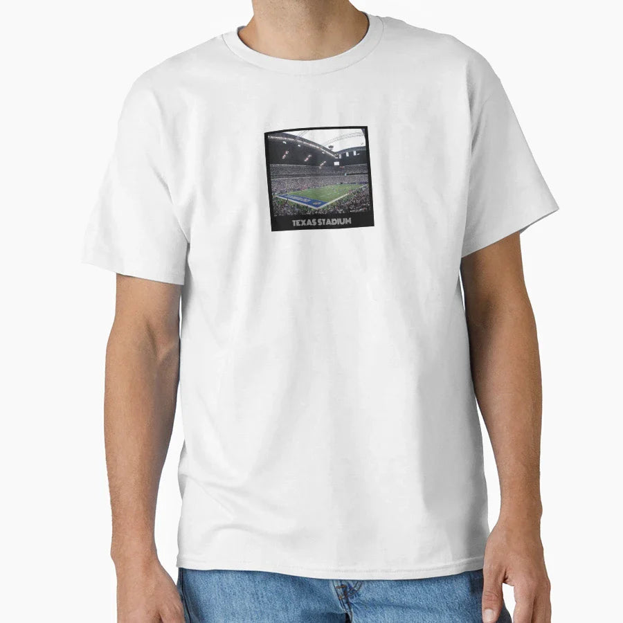 Texas Stadium Silver T-Shirt - Trendy Graphic Men Women
