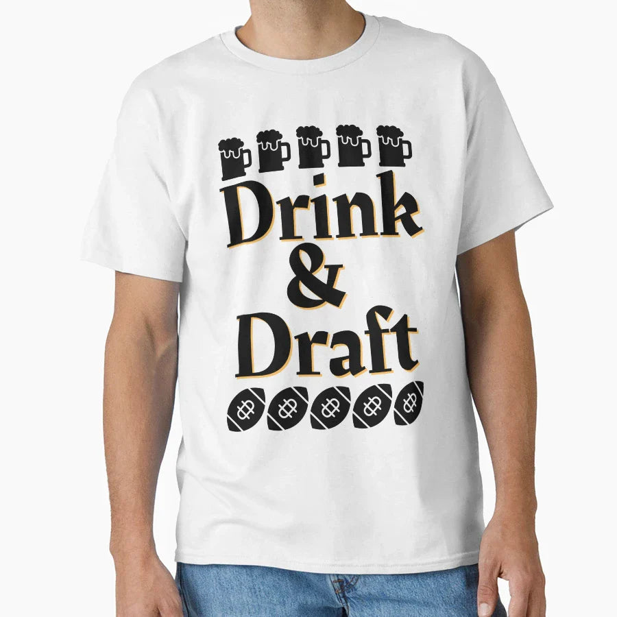 I Drink And Draft T-Shirt - Trendy Graphic Men Women
