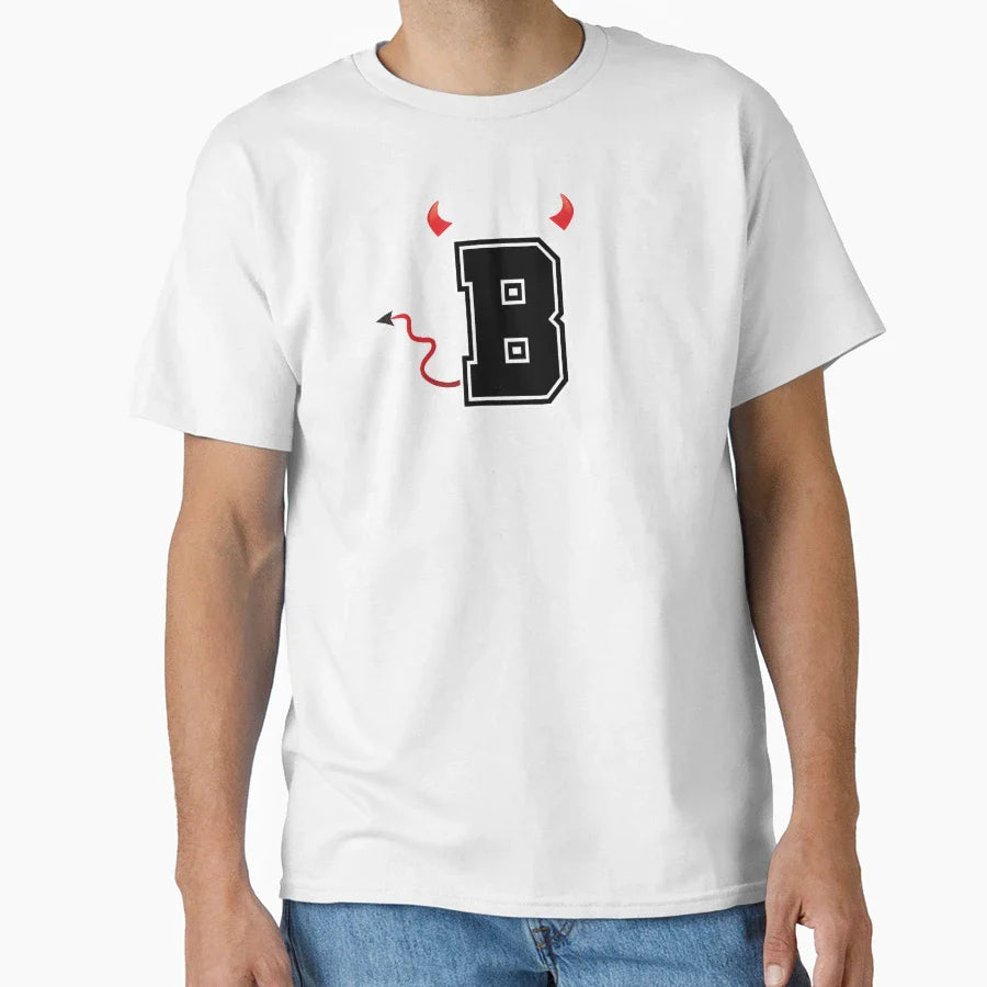 Letter B College Font Evil Naughty T-Shirt - Novelty Apparel Men Women