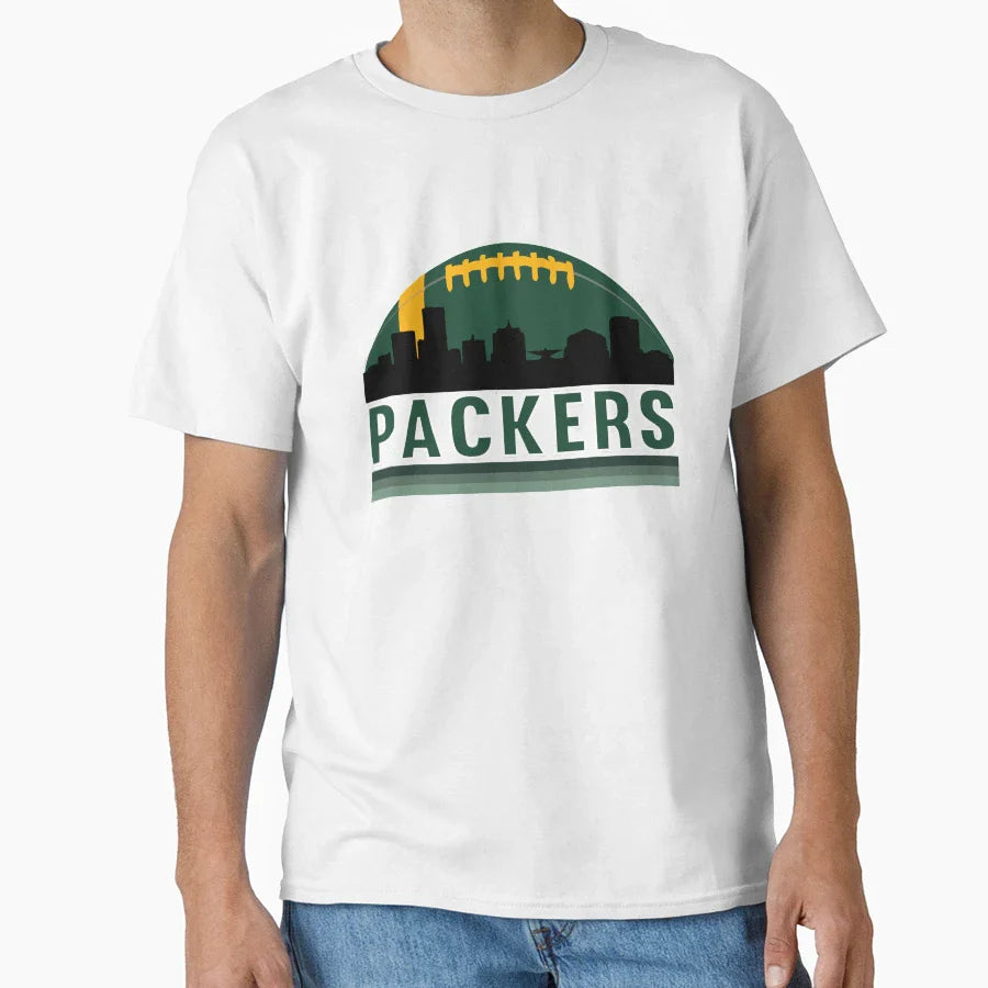 Packers Football Skyline T-Shirt - Aesthetic Graphic for Adults