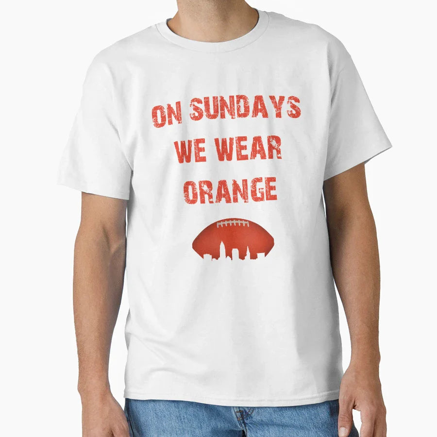 Cleveland Football We Wear Orange T-Shirt - Custom Art Print Men Women