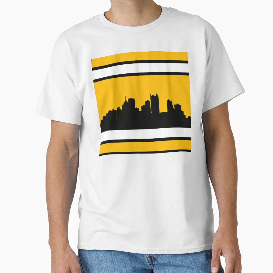 Steelers Home Stripe T-Shirt - Casual Everyday Wear Unisex