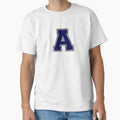 Silver And Navy Varsity Letter T-Shirt - Graphic Print for Adults