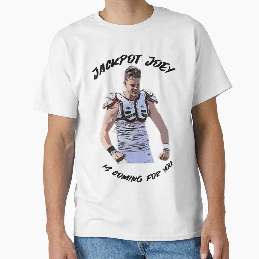 Jackpot Joey Is Coming You Aka JB T-Shirt - Graphic Print for Adults