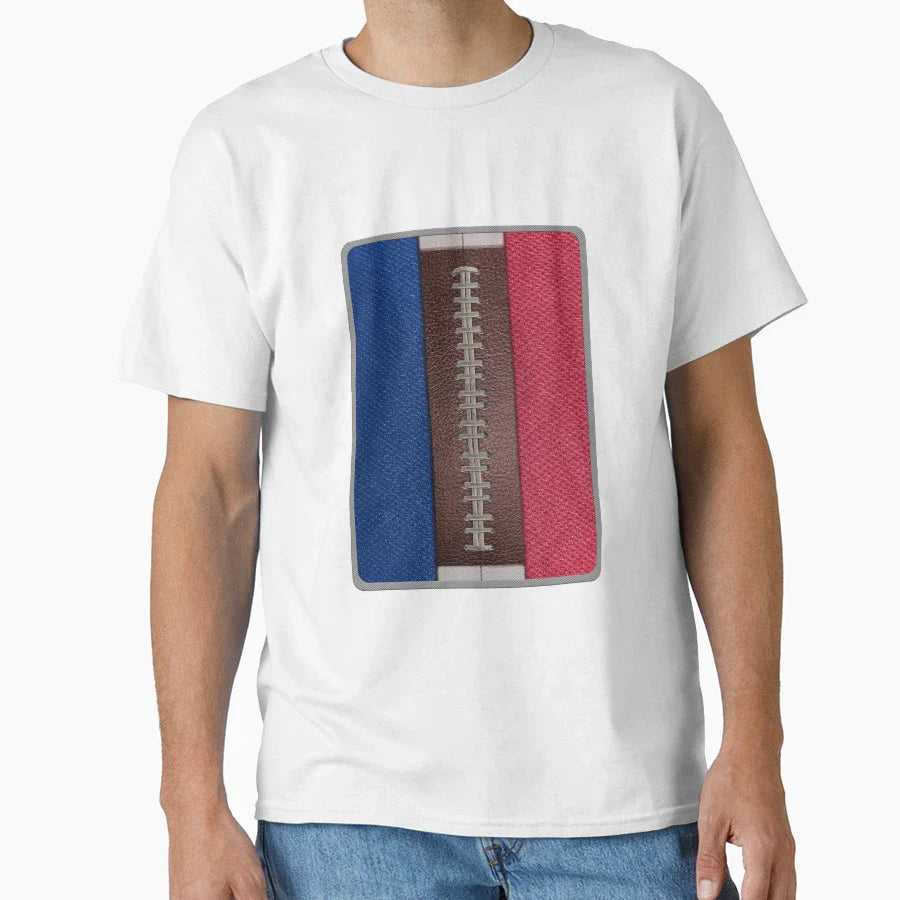 Football Royal Blue And Red Team T-Shirt - Minimalist Print for Adults
