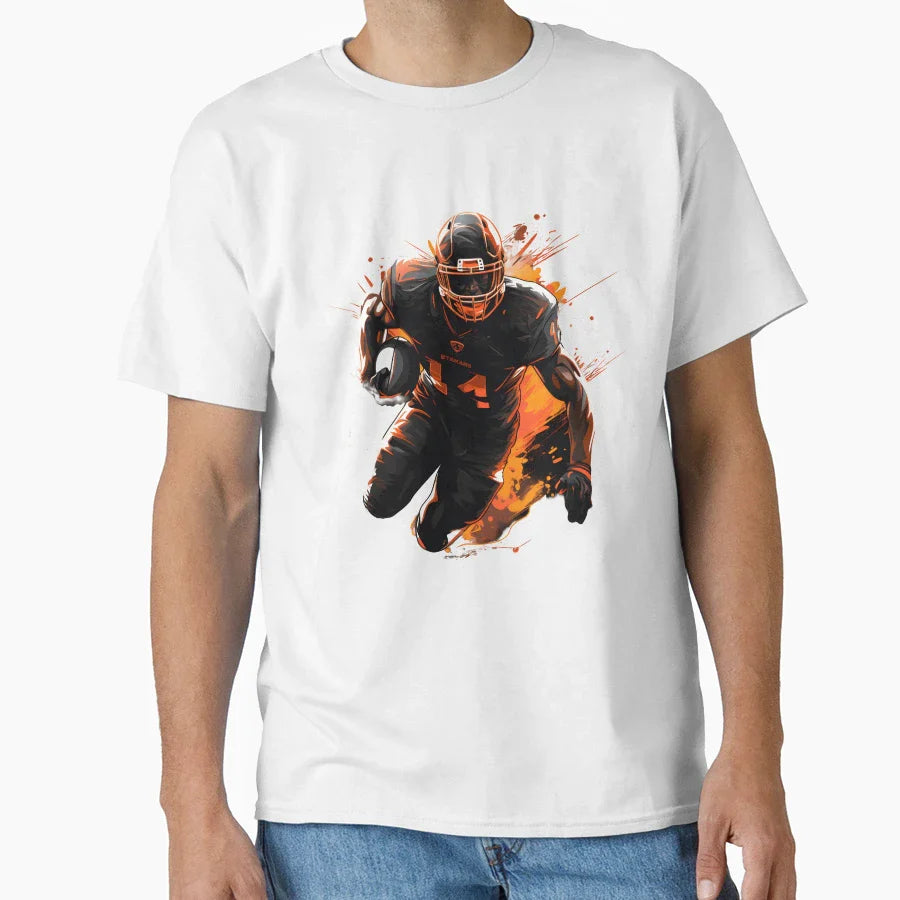American Football Color Painting No 9 T-Shirt - Unique Graphic Men Women