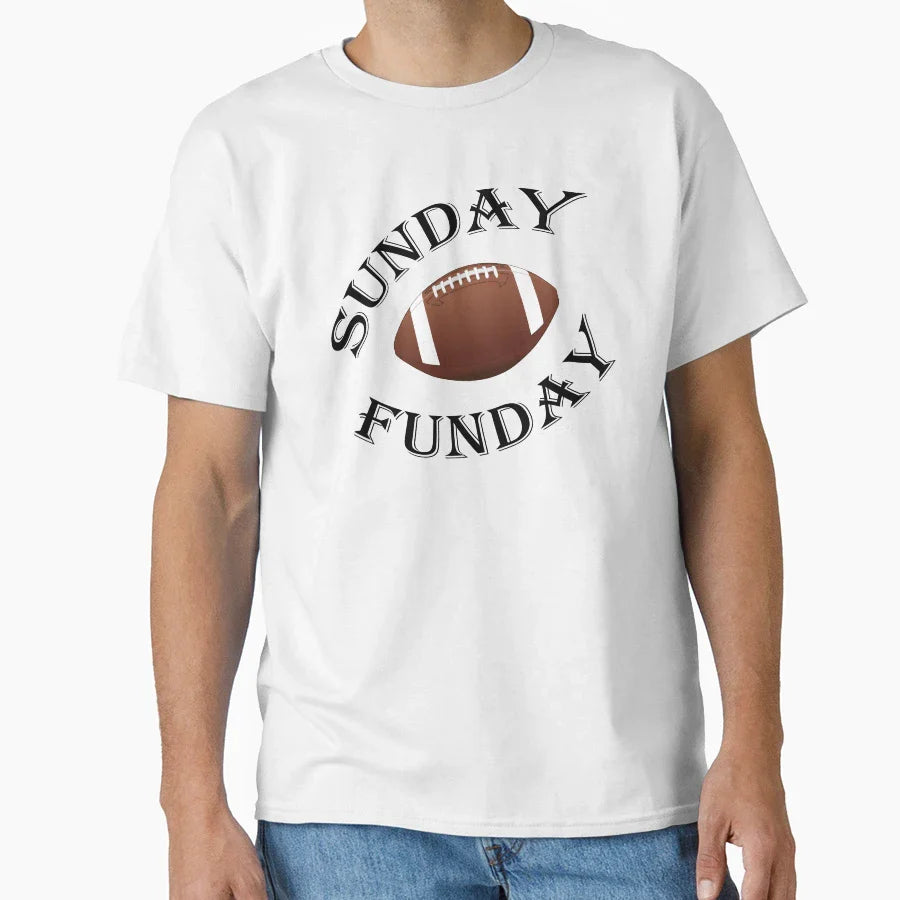 Sunday Funday Football Sport Short T-Shirt - Custom Art Print for Adults