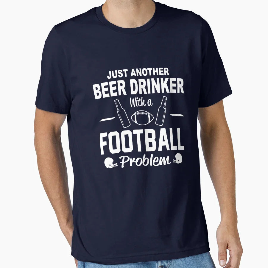 Just Another Beer Drinker Football T-Shirt - Custom Art Print Men Women