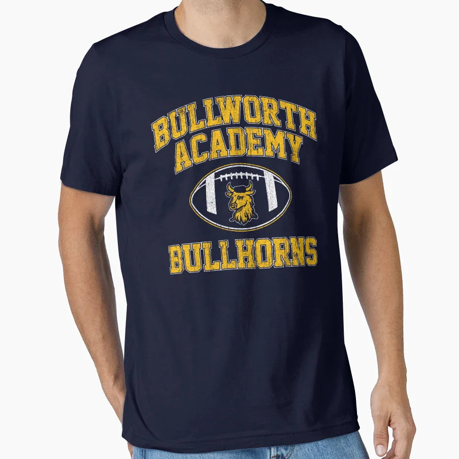 Bullworth Academy Bullhorns Football T-Shirt - Minimalist Print for Adults