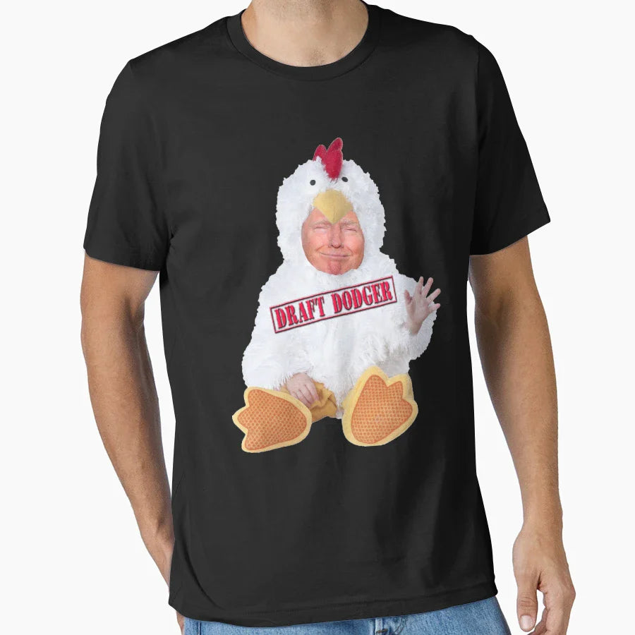 Trump Chicken Draft Dodger T-Shirt - Fun Novelty Design Unisex