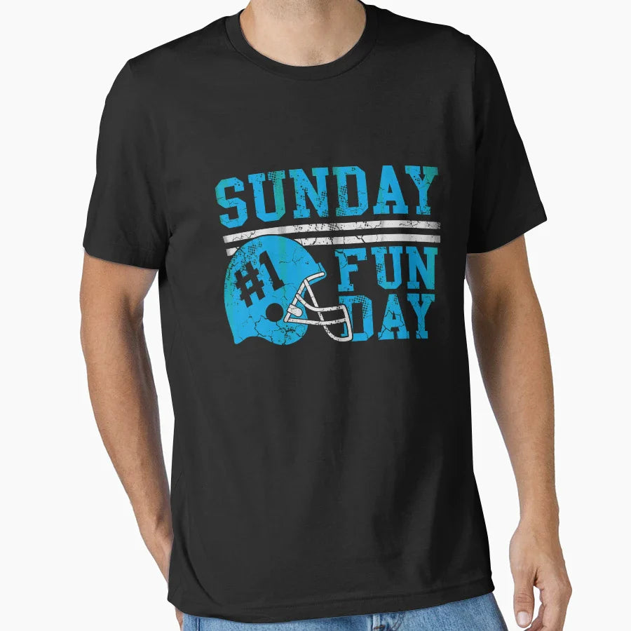 Sunday Funday Football Helmet T-Shirt - Trendy Graphic Unisex