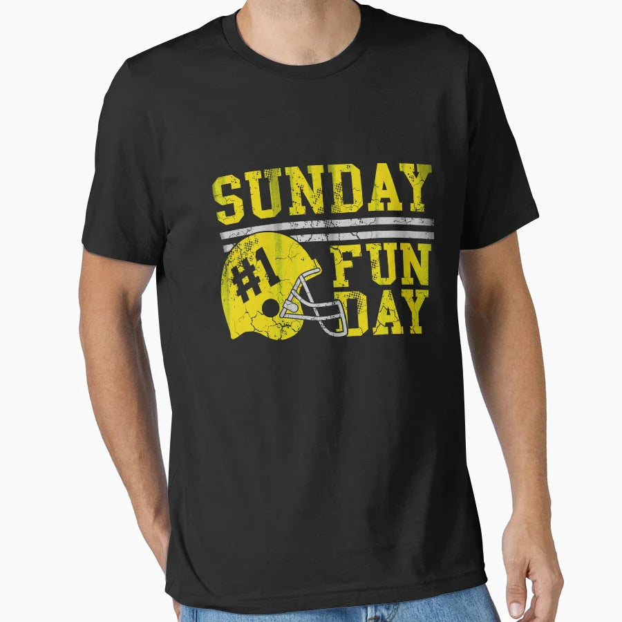 Sunday Funday Football Helmet T-Shirt - Novelty Apparel Unisex