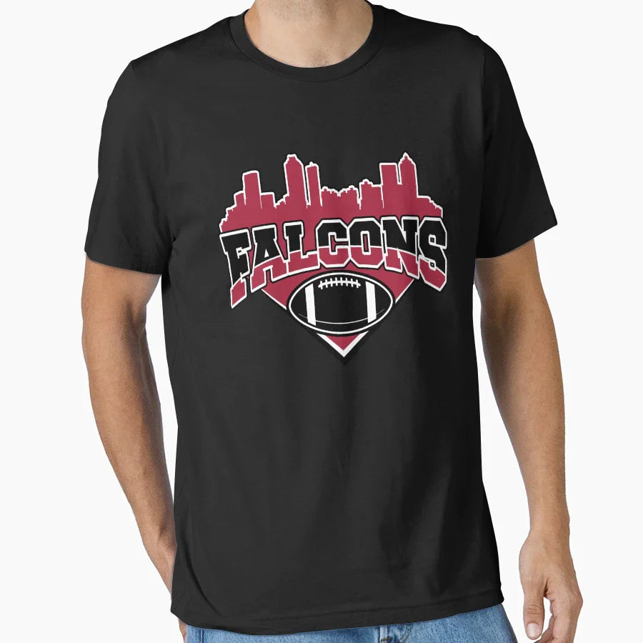 Falcons Football Skyline Football Team T-Shirt - Unique Graphic Men Women