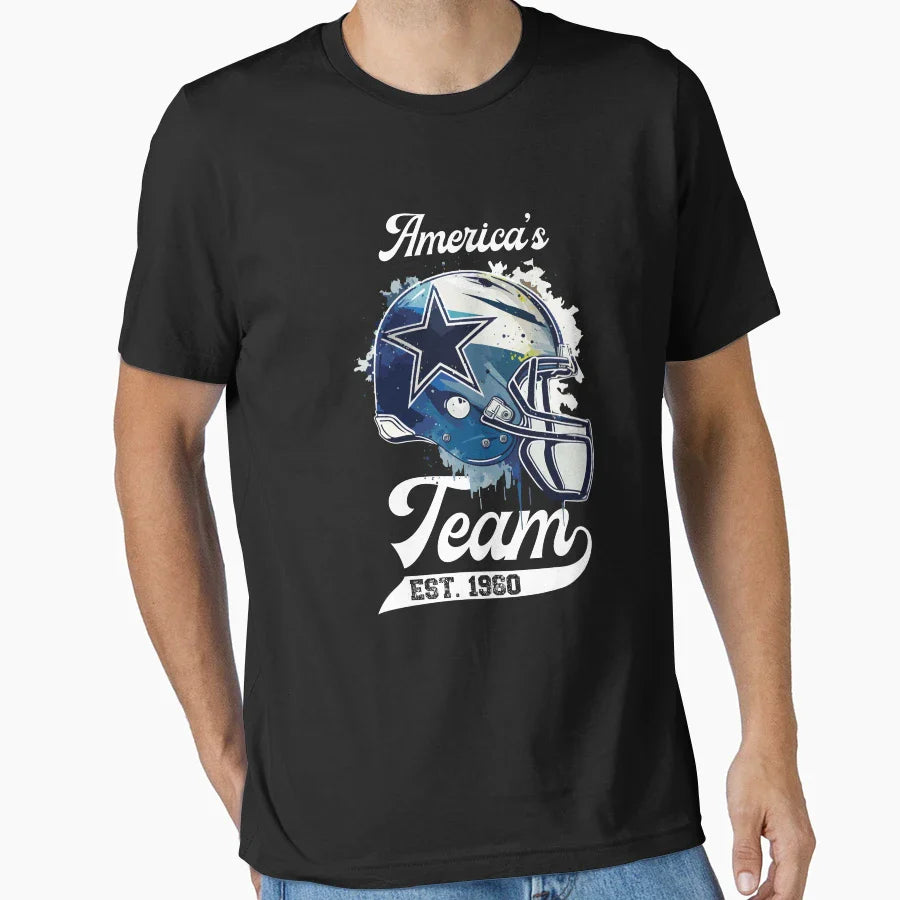 Cowboys Helmet Americas Team T-Shirt - Minimalist Print Unisex