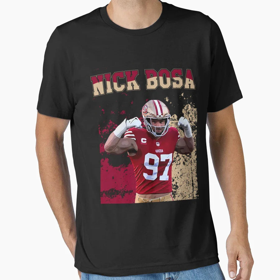 Touchdown Defensive End 97 Player T-Shirt - Fun Novelty Design Men Women
