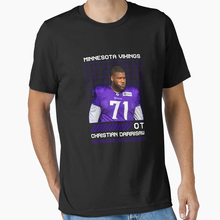 Christian Darrisaw Ot Minnesota T-Shirt - Minimalist Print for Adults