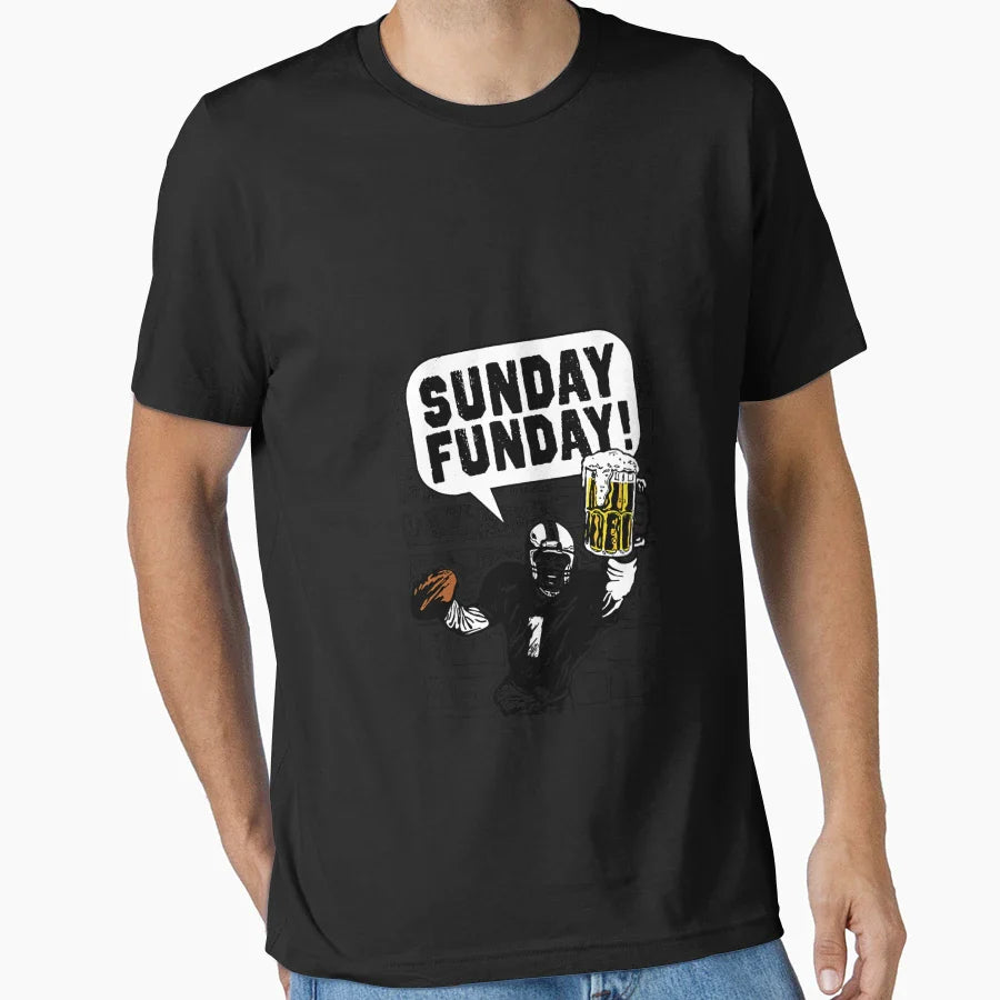 Sunday Funday Football T-Shirt - Casual Everyday Wear for Adults