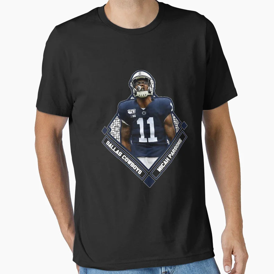 Linebacker American Football Player T-Shirt - Minimalist Print for Adults