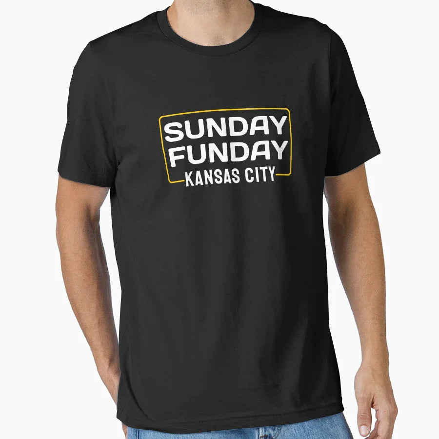 Sunday Funday Kansas City Football Team T-Shirt - Graphic Print for Adults