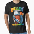 Ballin Through 100 Days School Football T-Shirt - Novelty Apparel Unisex