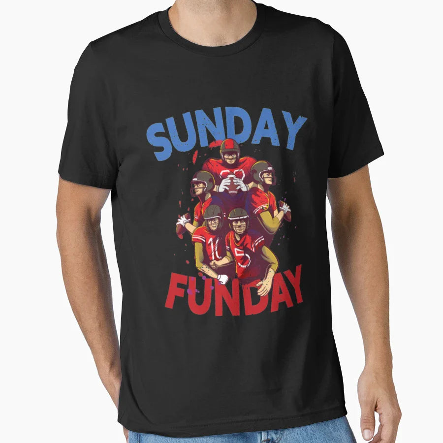Sunday Funday Football T-Shirt - Aesthetic Graphic for Adults