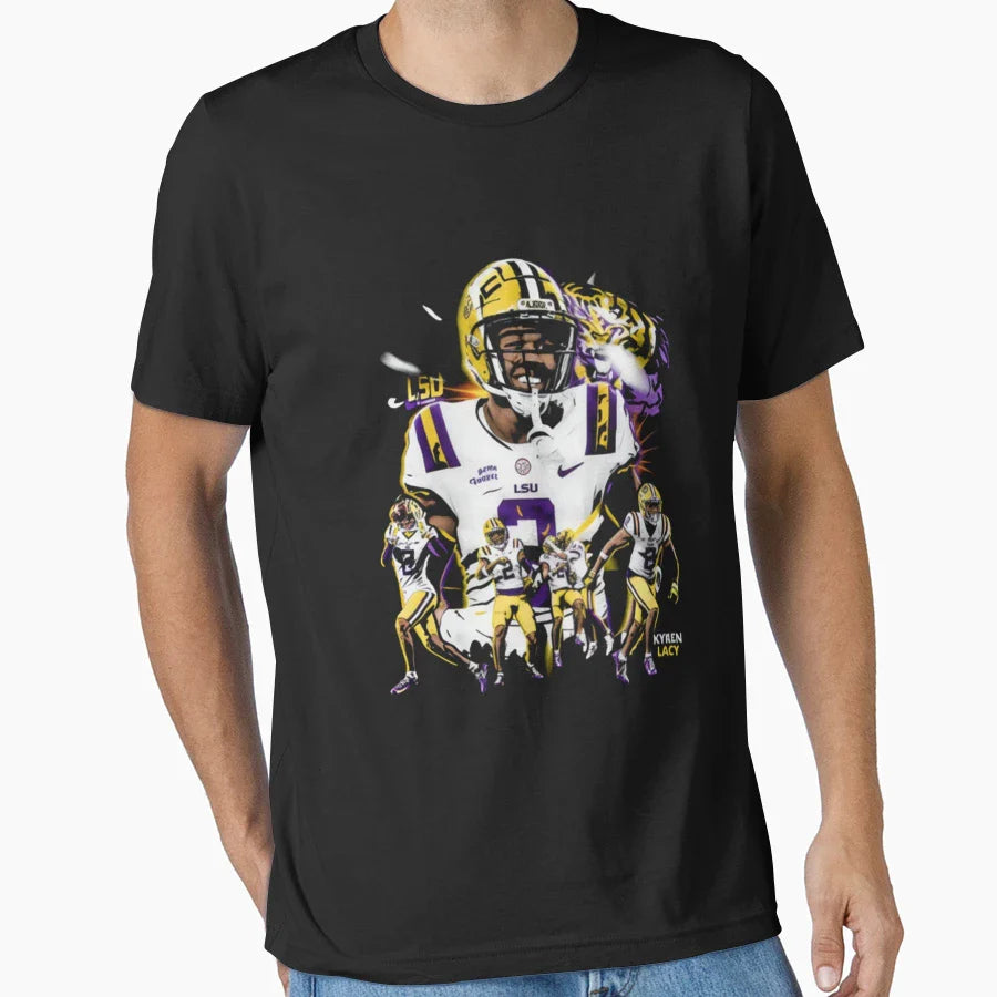 Kyren Lacy College Flag T-Shirt - Casual Everyday Wear Men Women