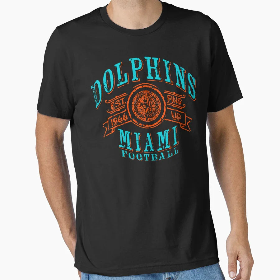 Dolphins Football T-Shirt - Aesthetic Graphic Men Women