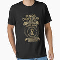 Senior Draftsman We Do Precision Job T-Shirt - Novelty Apparel for Adults