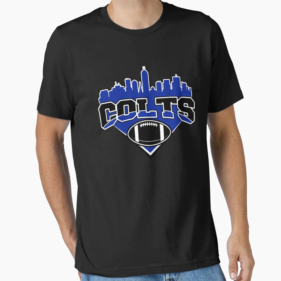 Colts Football Skyline Football Team T-Shirt - Casual Everyday Wear Unisex