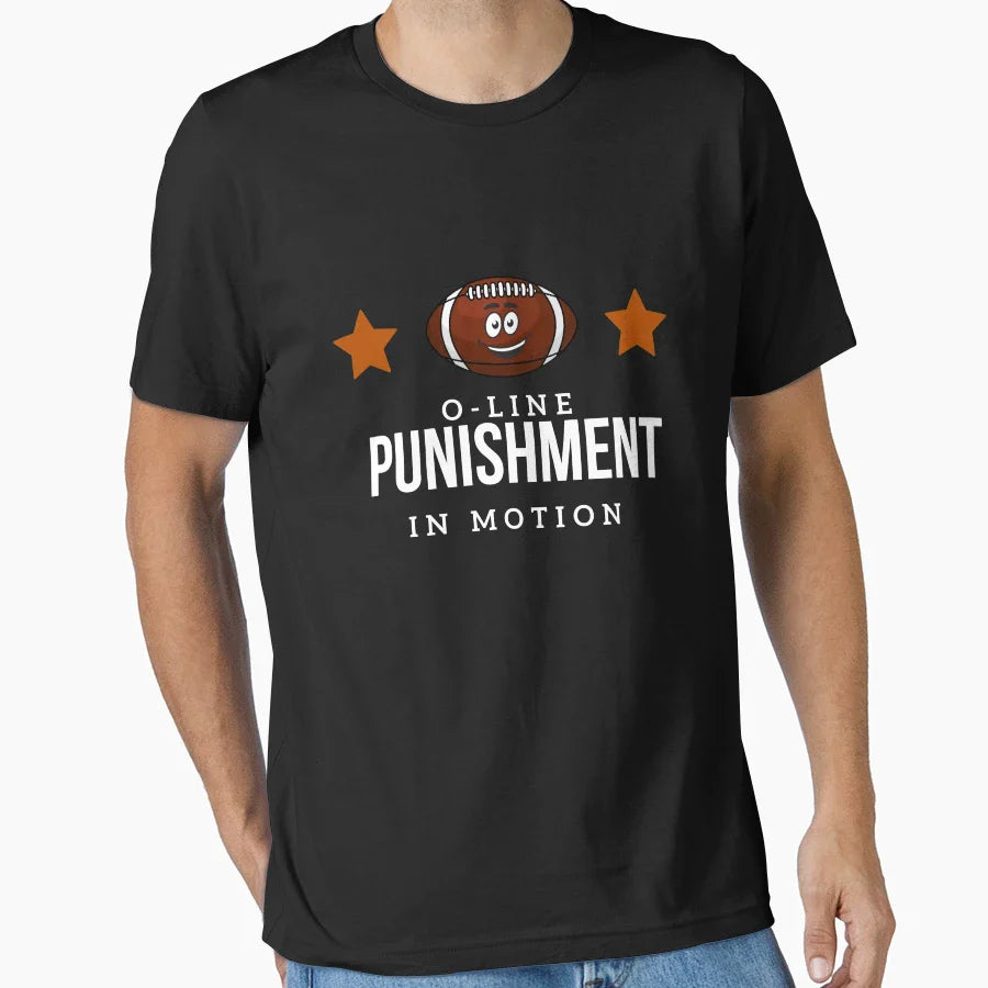 O Line Punishment Motion American Football T-Shirt - Graphic Print Unisex