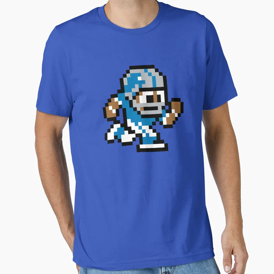 Detroit Lions Tecmo Super Bowl Football T-Shirt - Graphic Print Men Women