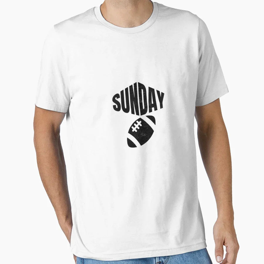 Sunday Football Fathers Day Gift T-Shirt - Casual Everyday Wear for Adults