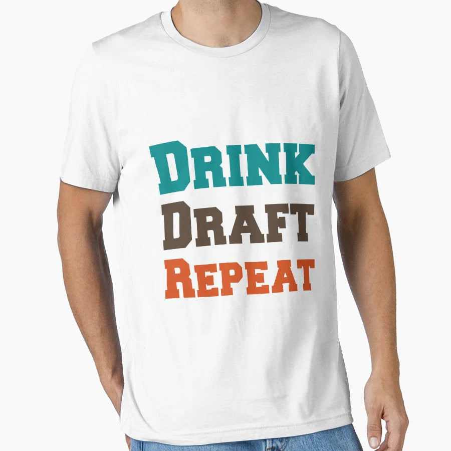 I Drink And Draft T-Shirt - Trendy Graphic for Adults