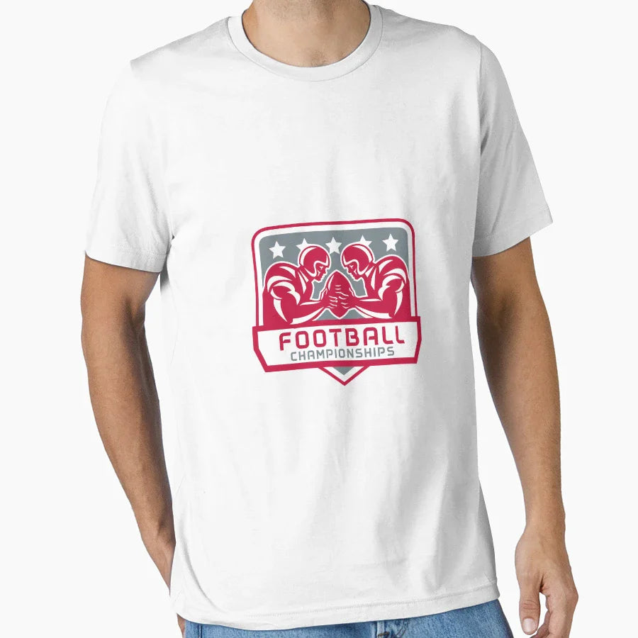 American Football Championship Crest T-Shirt - Streetwear Style Men Women
