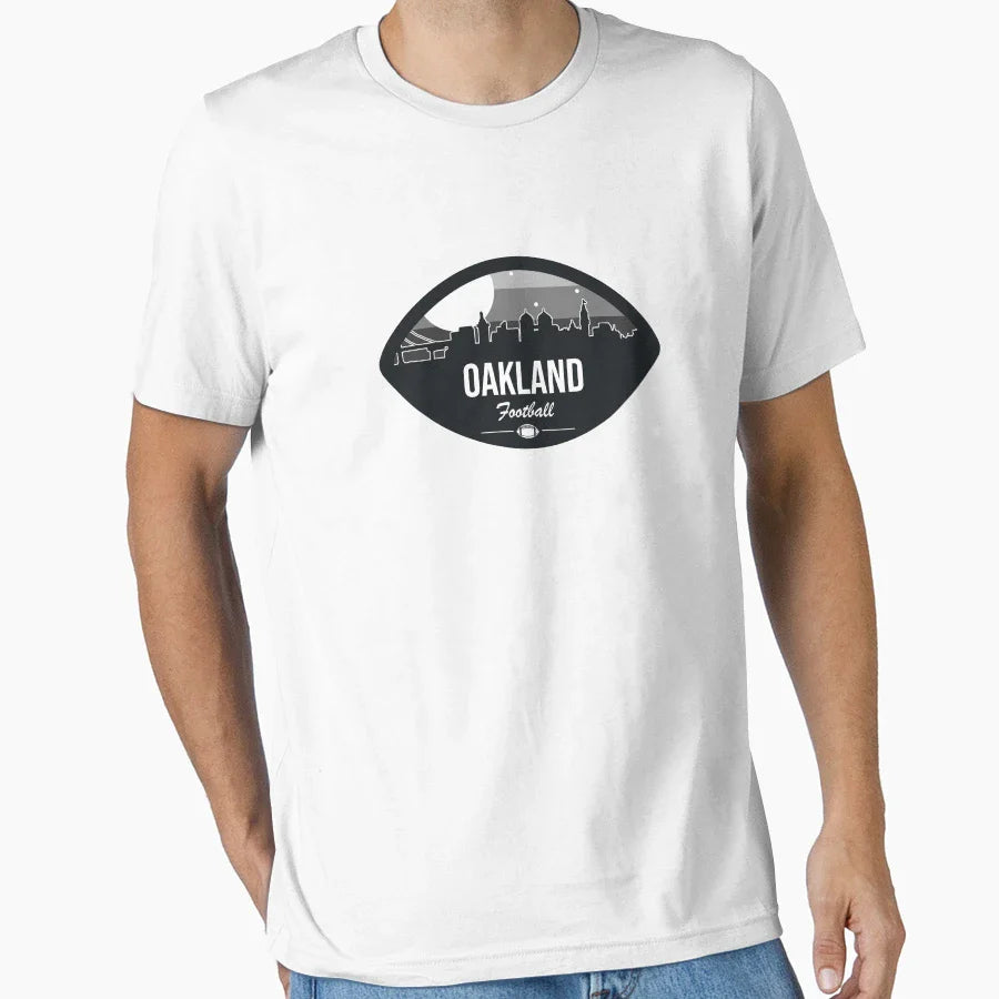 Oakland Football Skyline Badge T-Shirt - Aesthetic Graphic Men Women