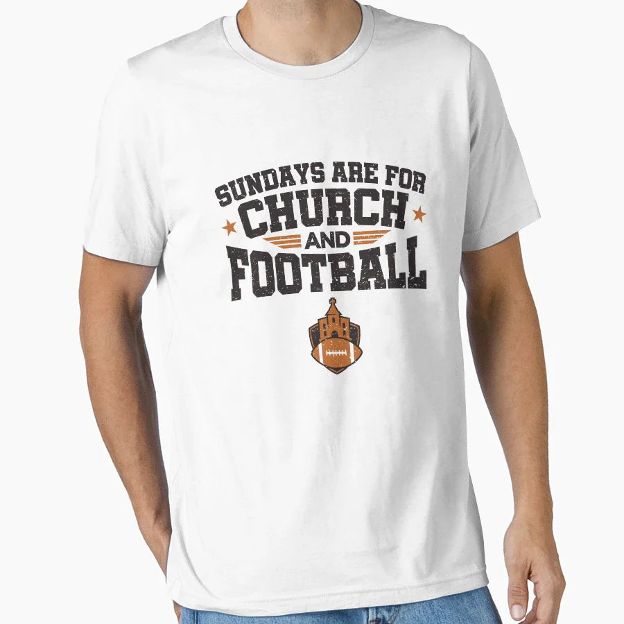 Sundays Are Church And Football T-Shirt - Aesthetic Graphic for Adults
