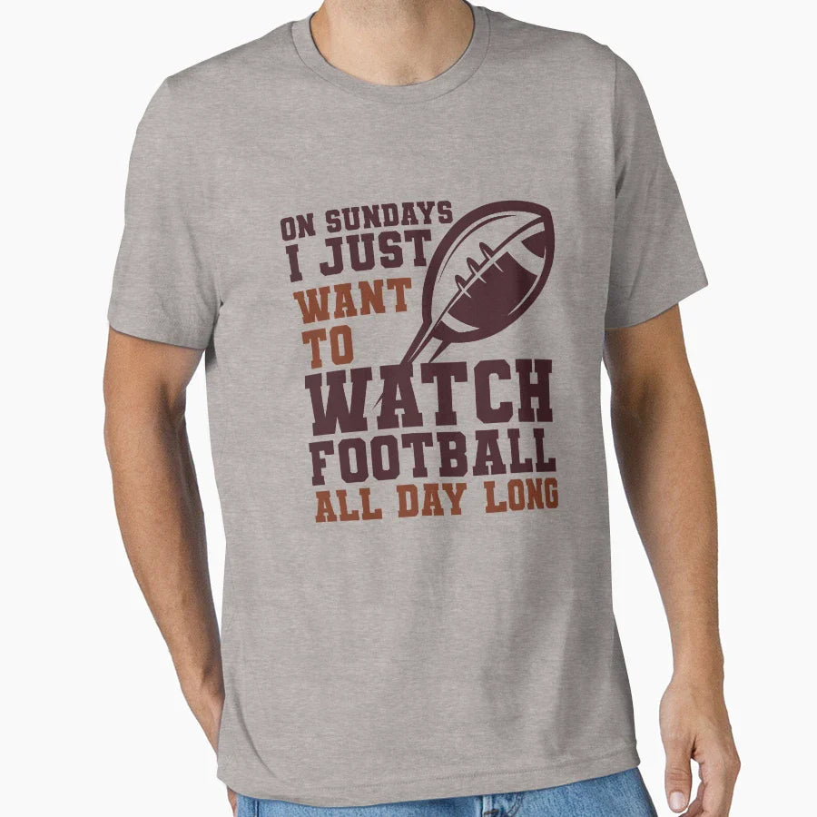 Sundays We Watch Football Sunday T-Shirt - Aesthetic Graphic Men Women