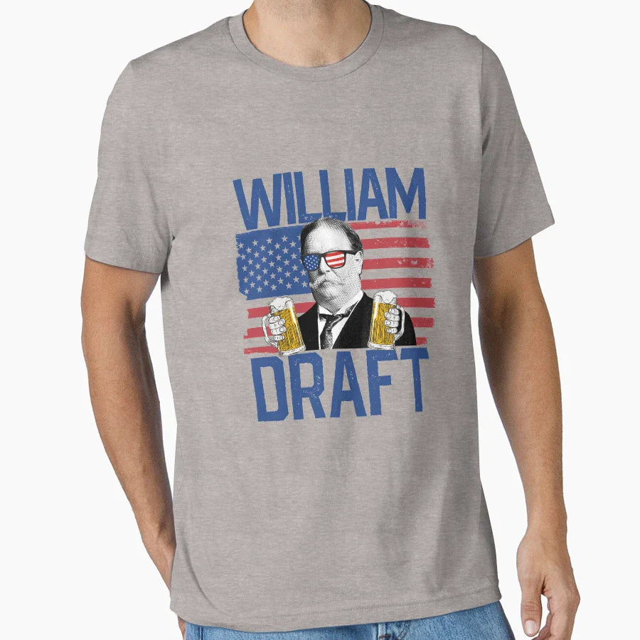 William Draft 4Th July Drinking T-Shirt - Minimalist Print Unisex