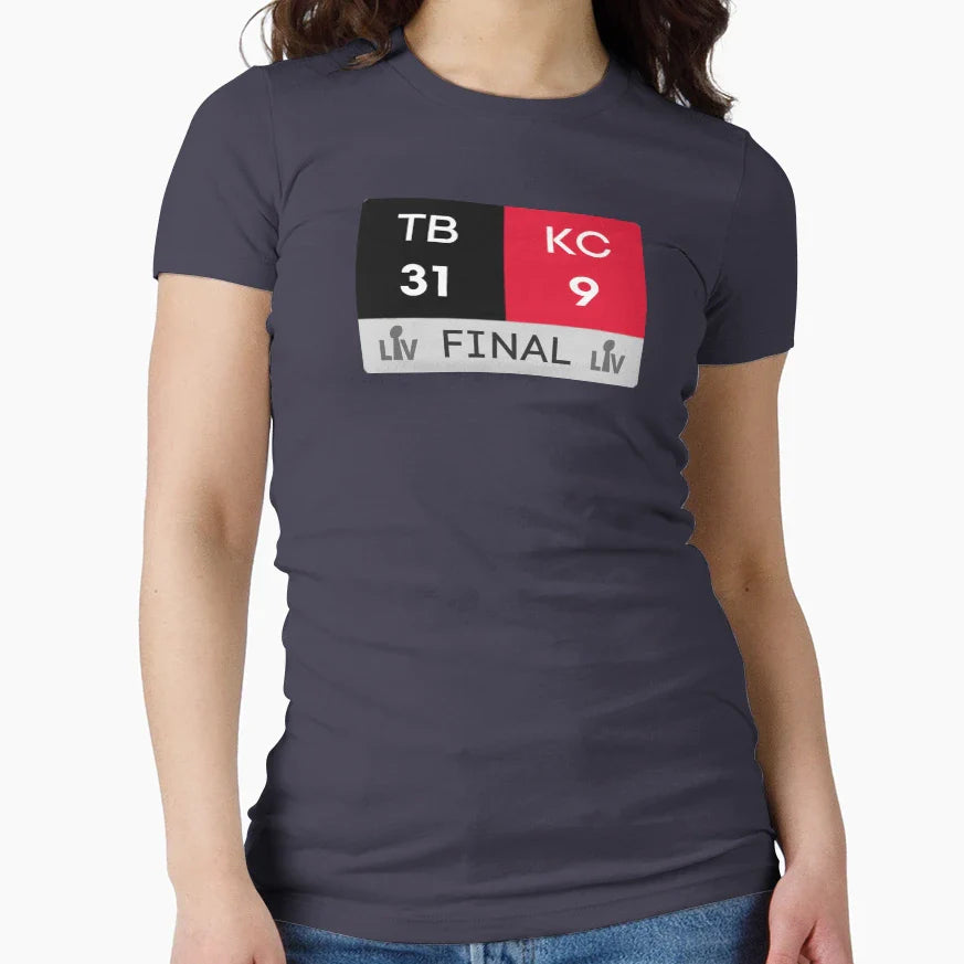 Super Bowl Lv 2021 Final Score Tampa Bay T-Shirt - Minimalist Print Unisex