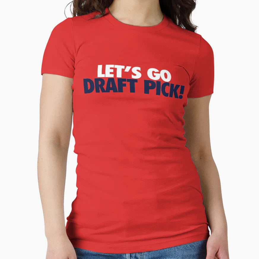 Lets Go Draft Pick Chi White Blue T-Shirt - Casual Everyday Wear for Adults