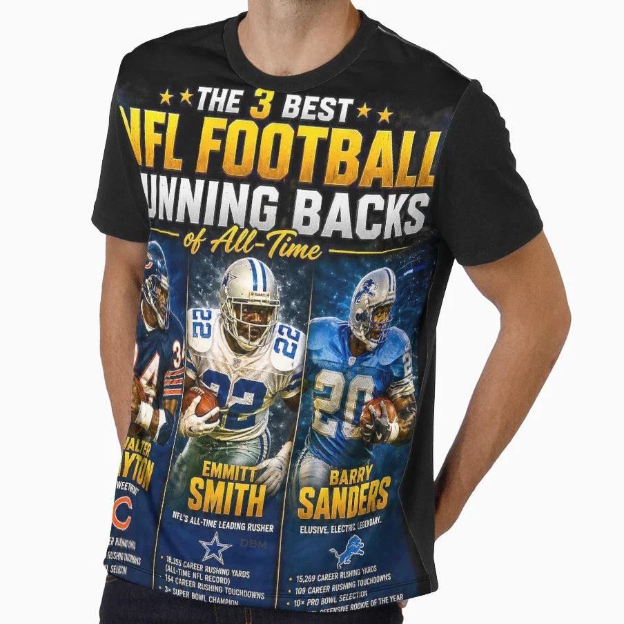 Pro Football 3 Best Running Back T-Shirt - Novelty Apparel Men Women