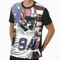American Football Player T-Shirt - Minimalist Print for Adults