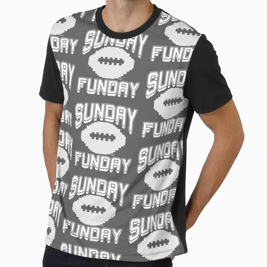 Sunday Funday Football Tailgate Party T-Shirt - Casual Everyday Wear Unisex
