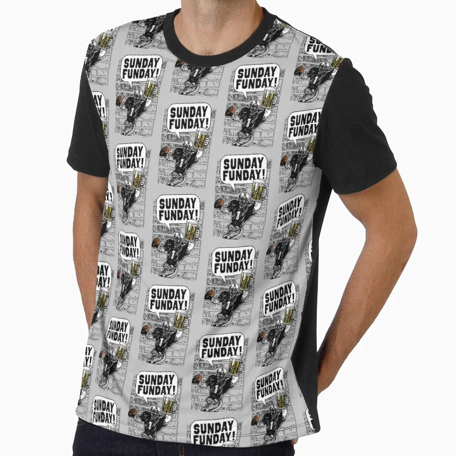 Sunday Funday Tailgating Football T-Shirt - Custom Art Print Unisex