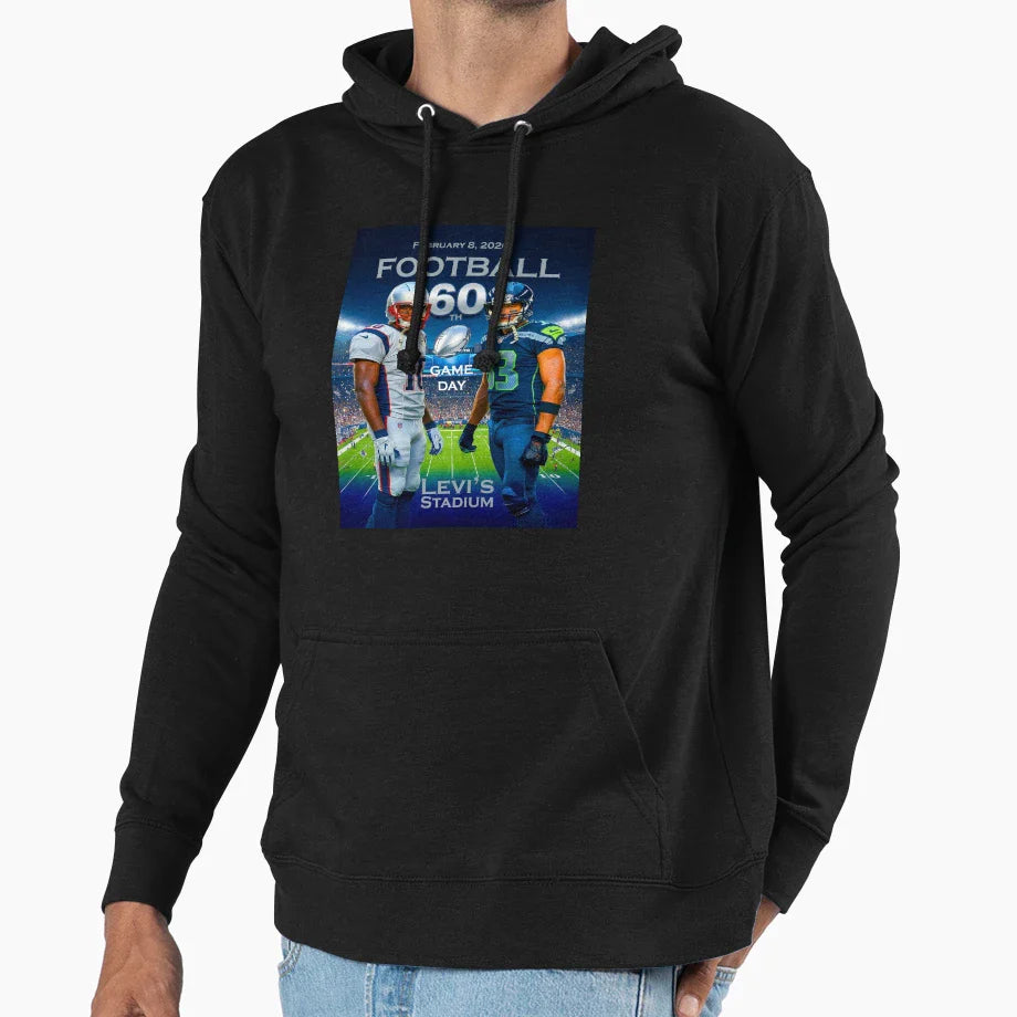 Super Bowl Lx Football Championship Game Hoodie - Graphic Print Men Women
