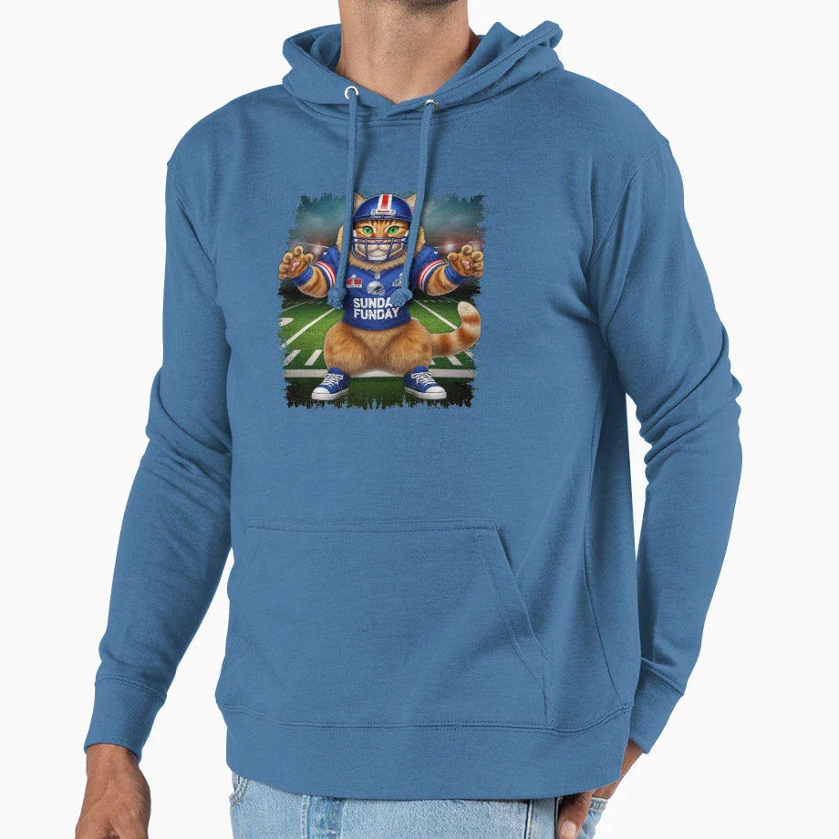 Super Bowl Cat Football Cat Sunday Hoodie - Streetwear Style for Adults
