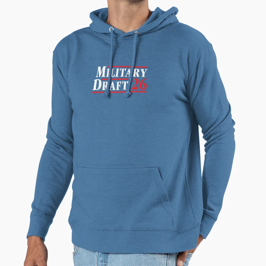 Military Draft 2026 Anti War Hoodie - Trendy Graphic Men Women